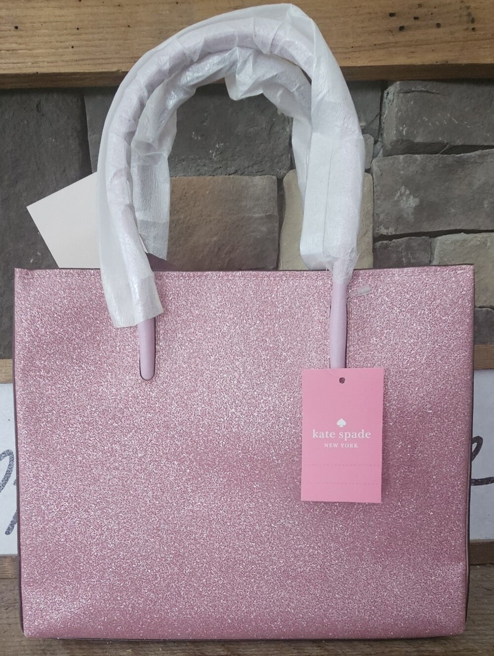 kate spade Pink Glitter Tote Bag with Top Handles - Picture 2 of 4